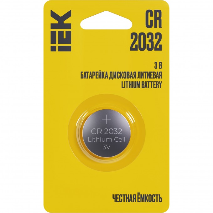 Батарейка дисковая литиевая IEK Optima CR2032 (1шт/блистер) ABT-CR2032-OP-L01 Батарейка дисковая литиевая IEK Optima CR2032 (1шт/блистер) ABT-CR2032-OP-L01