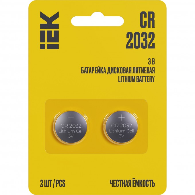 Батарейка дисковая литиевая IEK Optima CR2032 (2шт/блистер) ABT-CR2032-OP-L02 Батарейка дисковая литиевая IEK Optima CR2032 (2шт/блистер) ABT-CR2032-OP-L02