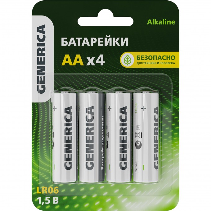 Батарейка щелочная IEK Alkaline LR06/AA (4шт/блистер) GENERICA ABT-LR06-ST-L04-G Батарейка щелочная IEK Alkaline LR06/AA (4шт/блистер) GENERICA ABT-LR06-ST-L04-G