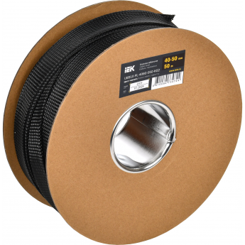 Оплетка кабельная IEK 40-50мм полиэстер 50м черная