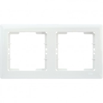 Рамка 2-местная горизонтальная IEK РГ-2-ББ BOLERO белый - EMB20-K01 Рамка 2-местная горизонтальная IEK РГ-2-ББ BOLERO белый - EMB20-K01