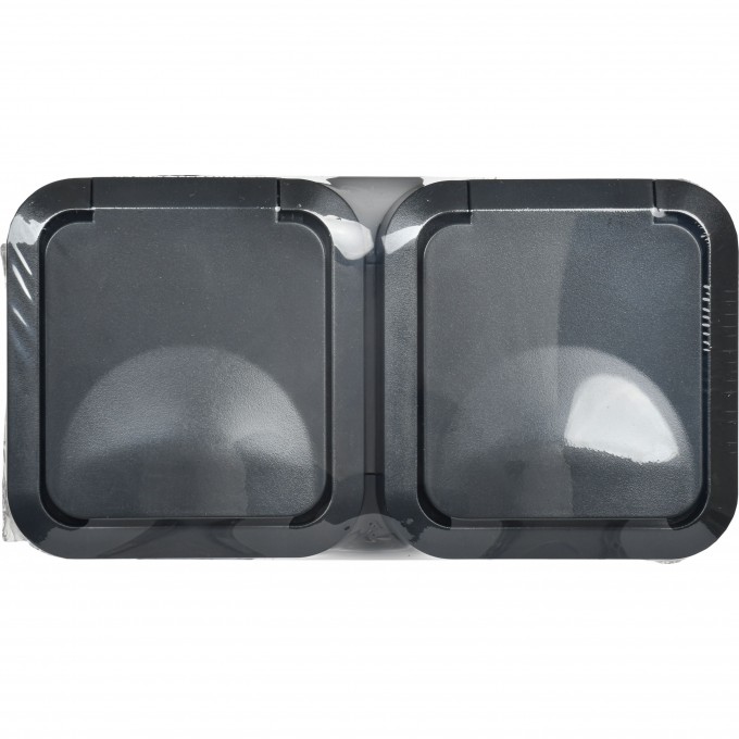 Розетка 2-местная горизонтальная IEK TORS 16А IP55 графит TS-R26-16-55-G-K53