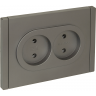 Розетка 2-местная IEK FORTEPIANO без заземления, без защитных шторок, безвинтовое крепление, 10А FP526 сталь FP-R20-10-1-K46