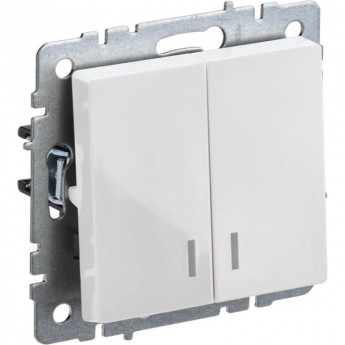 Выключатель 2-клавишный с индикацией 10А ВС10-2-1-БрБ белый IEK BRITE - BR-V20-1-10-K01 Выключатель 2-клавишный с индикацией 10А ВС10-2-1-БрБ белый IEK BRITE - BR-V20-1-10-K01